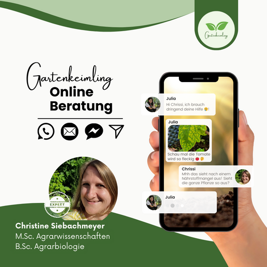 Gartenkeimling Online Beratung fürs gärtnern auf dem Balkon oder im eigenen Garten. Per Instagram, Chat, Email oder Whatsapp. Lerne von einer erfahrenen Agrarbiologin und Agrarwissenschaftlerin.