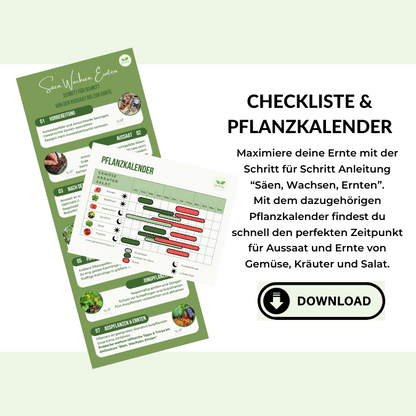 Pflanzkalender & Checkliste "Säen, Wachsen, Ernten"