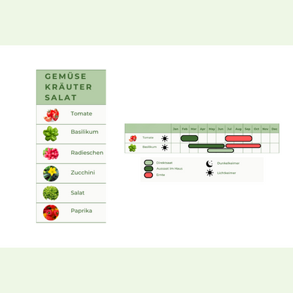 Pflanzkalender & Checkliste "Säen, Wachsen, Ernten"