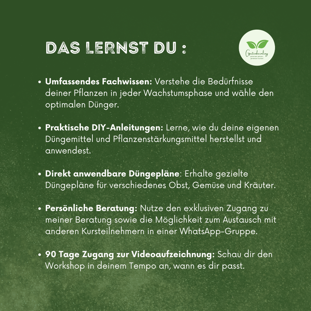 Online - Workshop: Effizient düngen, Pflanzen stärken - Erfolg ernten