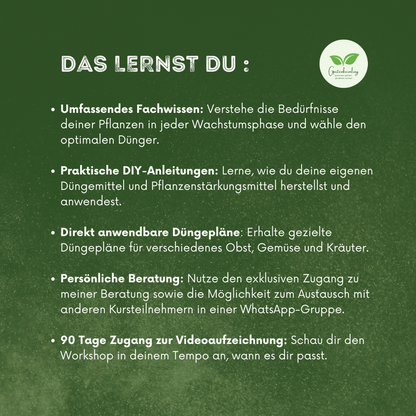 Online - Workshop: Effizient düngen, Pflanzen stärken - Erfolg ernten